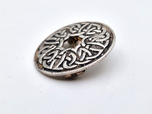 John Hart IONA, Antique Scottish Silver Brooch, Edinburgh Hallmarks, Celtic Knot - Picture 2 of 8