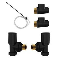 UK Radiators Heating Element Towel Rail Dual Fuel FULL KIT 600W Standard Black