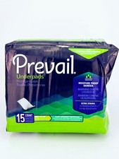 Prevail Underpads 15 Count Large Fluff Absorbent 23 x 36 in Adult Incontinence