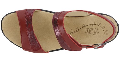 SAS Nudu Sandalo Rubino/Cabernet Rosso 7 Medium Scarpe Donna - Foto 3 di 6