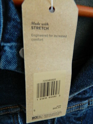 NWT Mens Levis Stretch Dark Wash Blue Jean Denim Jacket Size S