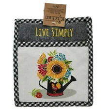 One LIVE SIMPLY Sunflower Charm Pocket Pot Holder Oven Mitt by Kay Dee Designs