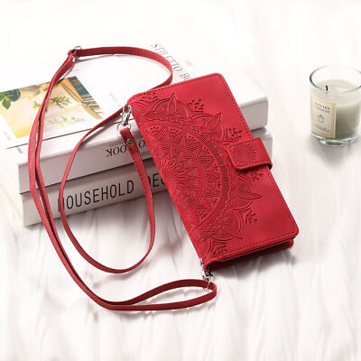 Strap Zipper Totem Wallet Phone Case For iPhone 16 15 14 13 12 11 Pro Max 7 8 SE