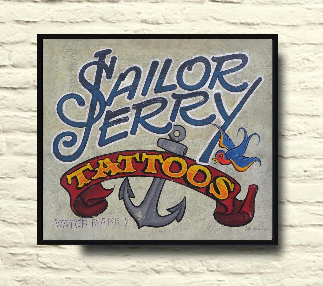 Sailor Jerry Tattoos Print art decor vintage style ink flash