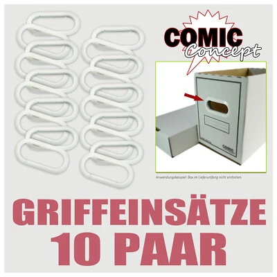 10 paia di inserti per maniglie in PVC per scatole Comic Concept