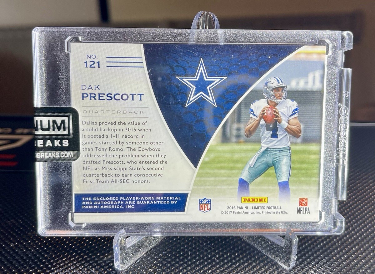 Carte Dak Prescott Rookie 2016 Phoenix Jumbo Patch Orange /49 - Dallas Cowboys