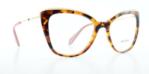 Miu Glasses Frame Model Dreamcast 02Q VX8 51-17 140 Tortoise Shell Gold Cat-Eye - Picture 11 of 11