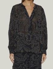 $1370 Dries Van Noten Women's Black Embellished Cindy Blouse Top Size FR36/US4