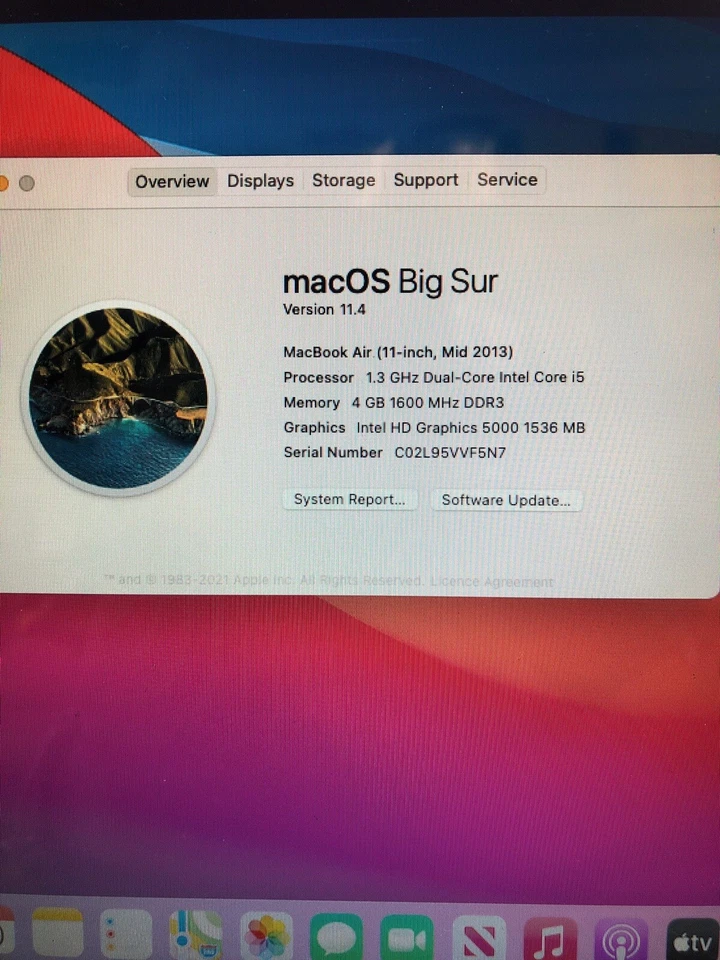 MacBook Air 2013 11inch Dual-Core Intel Core i5 4GB Ram/128GB SSD (**727) - Image 3 of 4