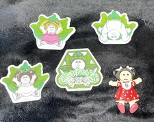 Vintage Cabbage Patch Kids Magnets Set Of 5 1980s Fridge Good Condition Flaws
