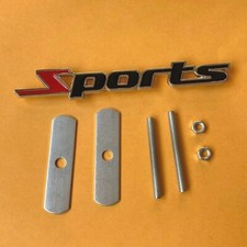 Black Sports Grill Badge Front Emblem Car Logo With Screw Fittings
