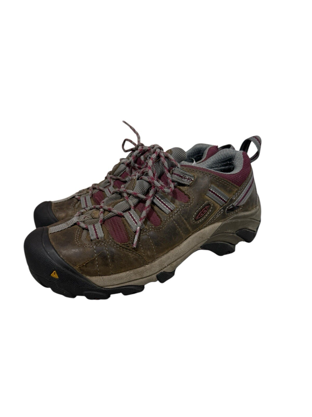 Scarpe da trekking Keen Detroit basse da donna punta in acciaio marrone viola 8 5