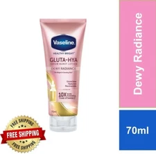 1X Vaseline Bright GLUTA HYA Serum Burst Lotion Dewy Radiance Glowing Skin 70ml