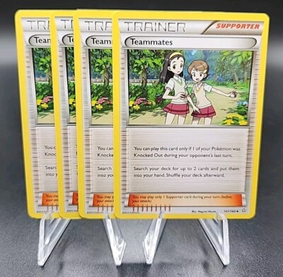 4x Pokemon XY Primal Clash Teammates 141 Supporter Trainer GLC Expanded Playset 