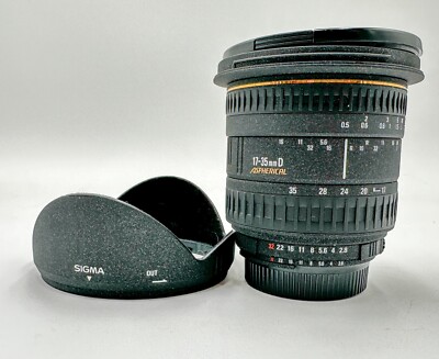 Sigma 17-35mm F/2.8-4 D EX ASPH Lens For Nikon w/ hood Near Mint Condition