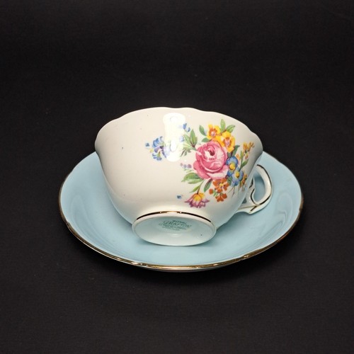 Vintage Royal Crafton England bone China light blue teacup set 1331 2 - Picture 6 of 9
