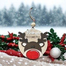 Baby  s First Christmas, Wood Ornament