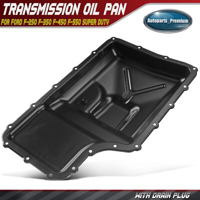Transmission Oil Pan w/Drain Plug for Ford F-250 F-350 F-450 F-550