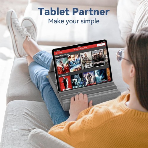 Tablet Pillow Holder Foldable iPad Stand for Lap Bed and Desk -Tablet Soft Pad - Picture 3 of 6