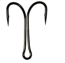 30pcs Saltwater Double Hook Dual High Carbon Steel Black Fishing Hooks 8#-4/0