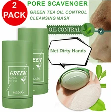 2X Green Tea Clay Mask Stick Purifying Deep Cleansing Blackhead Acne Remover