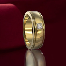 Anello Uomo Mignolo Con Diamante Signity 2,50 CT - Oro Giallo 14kt Su Argento 925 - Personalizzabile - Foto 2
