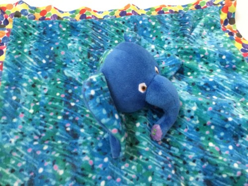 Kids Preferred Eric Carle Baby Lovey Elephant Plush Rattle Teether Blue Colorful - Picture 3 of 7