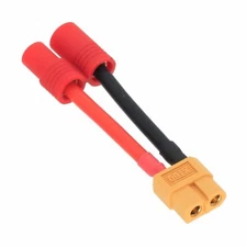 HXT 6mm Male+/Female- to XT60 Female cable 12AWG 5CM wire For RC Battery FPV UAV
