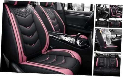 BGYFOU Fashion PU Breathable Leather car seat Cover 5-Seater Universal fit