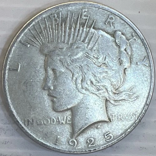 1925 Silver Peace Dollar Uncertified Very Fine Circulated Condition