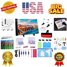 183PCS A4 Diamond Painting Light Pad Kit, Light Board for Diamond Painting Ac...
