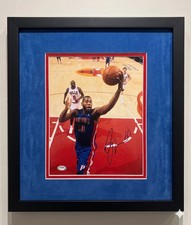 Greg Monroe Detroit Pistons Signed Basketball 11x14 Custom Framed Photo PSA