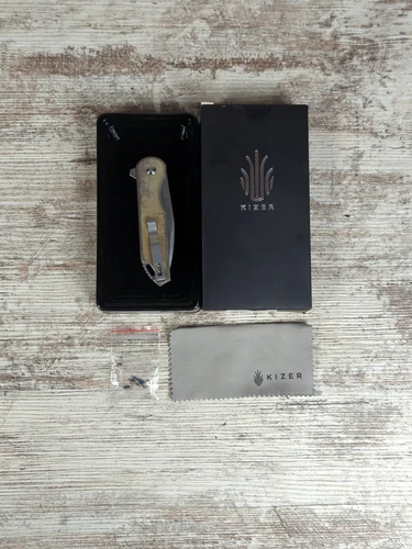 Kizer Assassin XL Clip Point Folding Knife 154CM Micarta Handle V3549C1 New