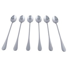 6x 20cm Long Stainless Steel Ice Cream Cocktail Teaspoons Coffee Soup Tea Spoons