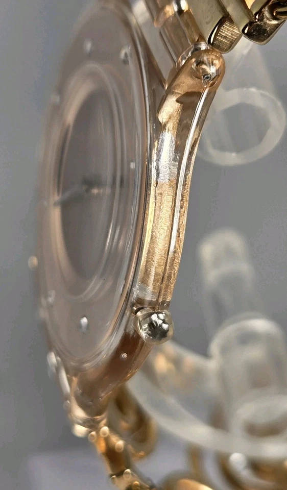 SWATCH DIAPHANE 女士 33 毫米不锈钢表带修身设计防水 — 第 3/4 张图片