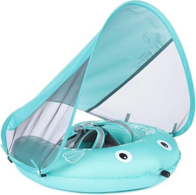 Mambobaby Self-Inflating Baby Swim Float with Canopy - Soft & Waterproof