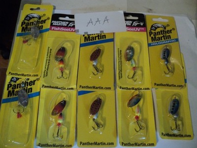 10 - PANTHER MARTIN SPINNERS NIP ALL 1/8 OZ MIXED COLORS LOT AAA