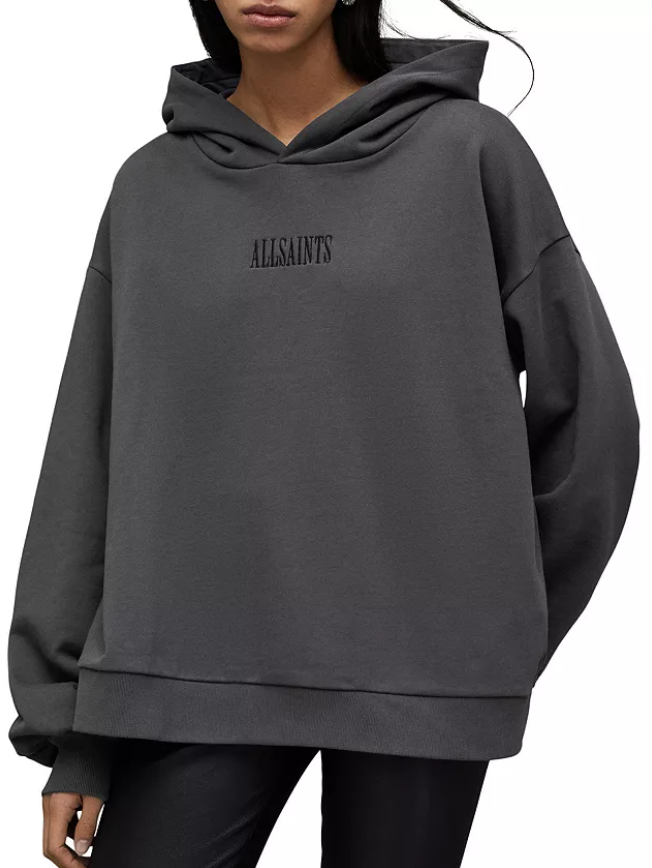 Allsaints women's Auru Rihan Washed Black Hoodie - size Medium -retail $219