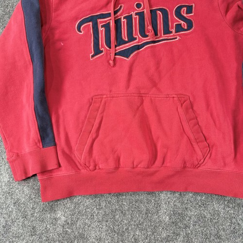 Vintage Minnesota Twins Hoodie Mens Large Red Blue MLB Baseball Pullover Gear - Picture 6 of 13