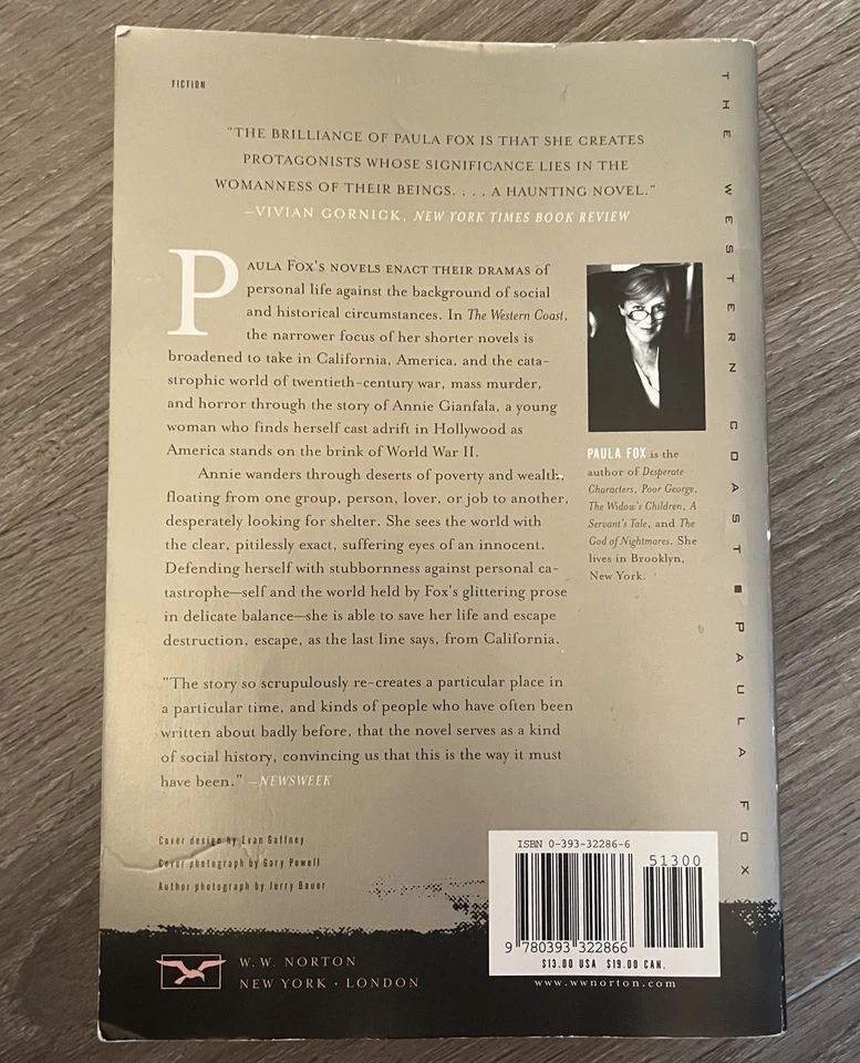 THE WESTERN COAST: A NOVEL By Paula Fox & Frederick Busch *Great COND - Image 2 of 2