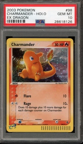 Pokemon Charmander EX Dragon Holo Secret Rare #98 PSA 10 Gem Mint