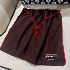 Coach Brown Red Drawstring Dust Bag Handbag Storage Accessory Est 1941 Logo New