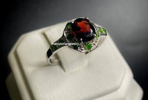 925 Sterling Silver Ruby Emerald Natural Gemstone… - image 5