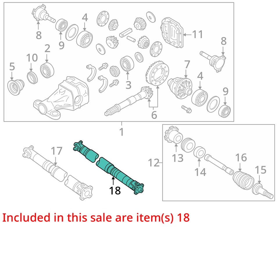 Rear Drive Shaft AWD Fits 14-23 INFINITI QX80 811588 Foto 2 de 4