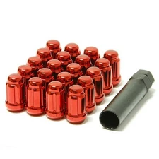 41886R Muteki Chrome Red 12 x 1.5 Closed End Spline Drive Lug Nut Set w/ Key