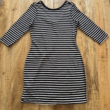 Express Sequin Stripe Dress Small black and ivory  sweater dress knee length