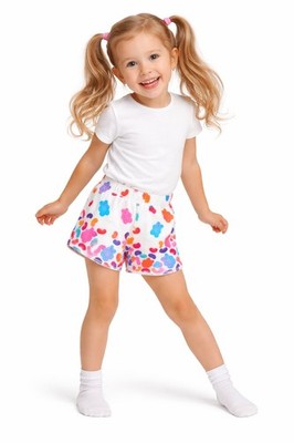 iscream Kid Girls' Silky Soft Fleece Lounge Shorts-Jelly Bears  X-Small (4/6)