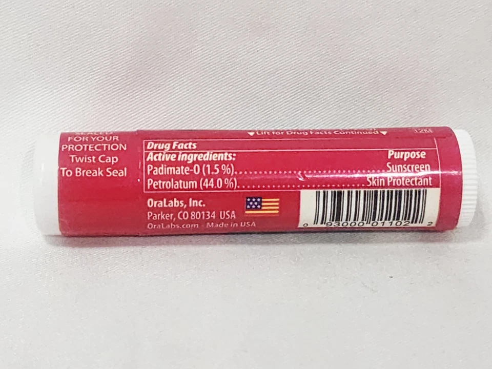 Bálsamo labial Ora Labs Chap Ice CHERRY Spf 4 de colección tamaño completo 0,15 oz/4,25 g nuevo RARO Foto 4 de 4