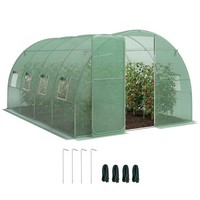 Outsunny 3 x 4 m Walk-in Polytunnel Greenhouse with 8 Windows, Garden Tunnel
