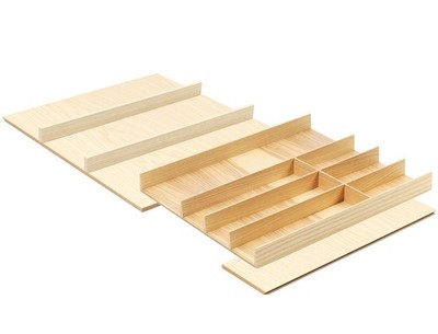 Besteckeinsatz FineLine Schublade 80-90cm Besteckkasten Massivholz Eiche hell